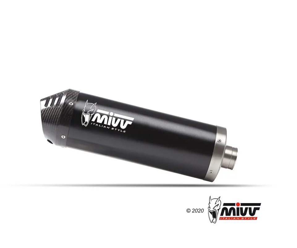 Homologovaná koncovka výfuku MIVV OVAL z černého nerezu s karbonovým víčkem CF.002.LVC CF MOTO 650MT (21-24), 650MT (25), 700MT (24) Direct Verzonden
