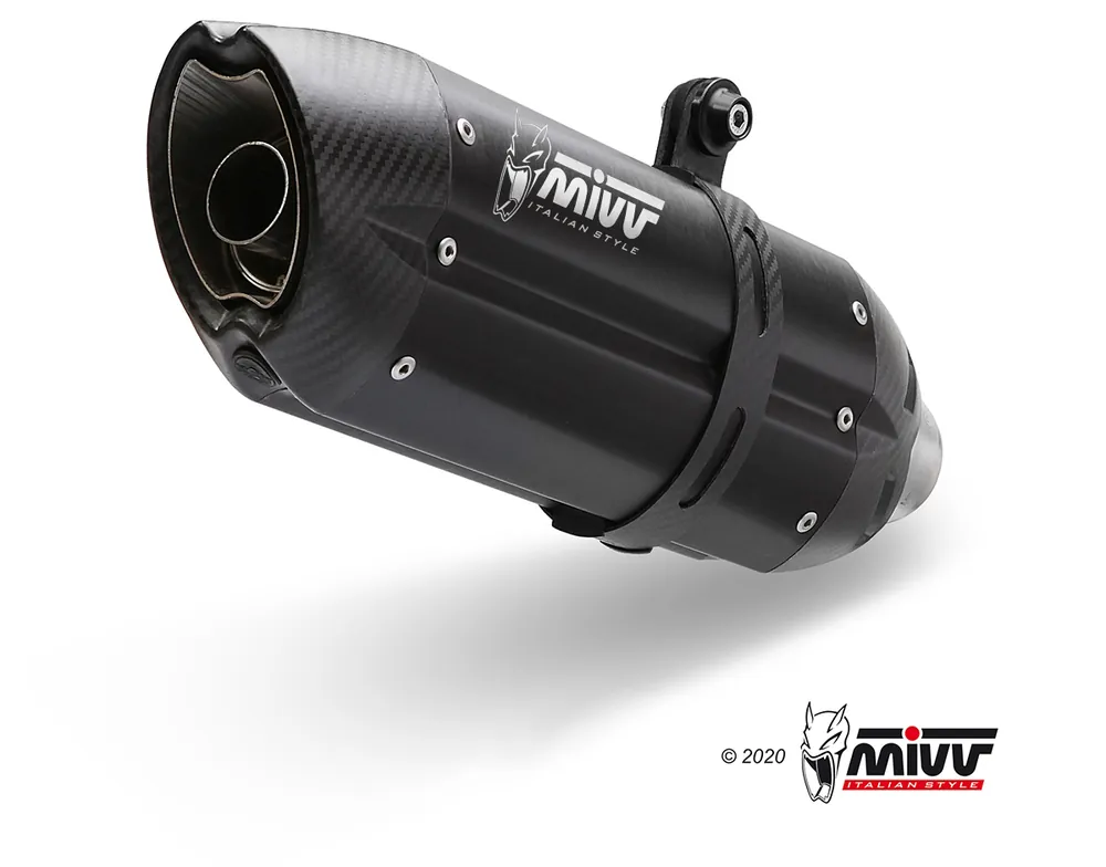 Gereduceerde Prijs Homologované 2 koncovky výfuku MIVV SUONO z černého nerezu S.028.L9 SUZUKI GSX-R 1000 (07-08)