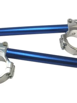 Nu Kopen Aluminium-forged clip-ons ACCOSSATO with metal clamp composed of 2 half-rings 10 degrees inclination, blue