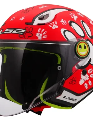 LS2 Helmets LS2 OF622 FUNNY II PAWS RED M Lage Prijs